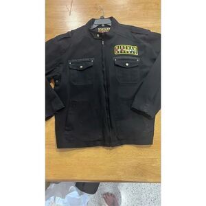 KNS Unique Men's Zip Up Front Vietnam Veteran Valiant Duty Jacket Black Size Lar